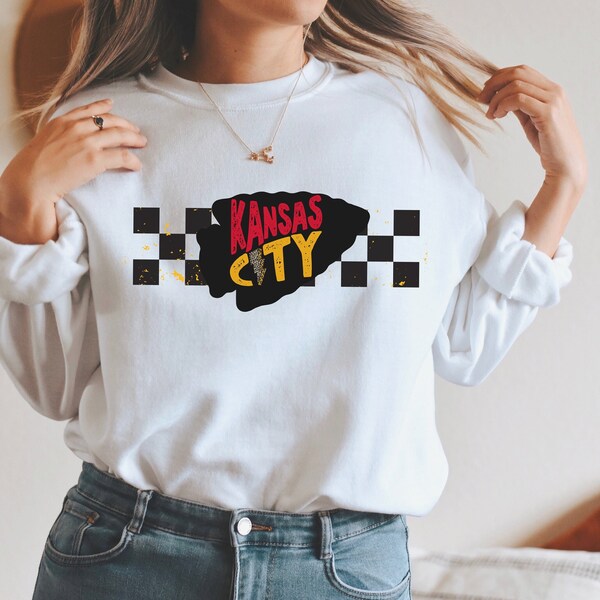 KC Chiefs Shirt, Kansas City Chiefs Sweatshirt, Kansas City Football Sweatshirt, Retro Kansas City Football Crewneck