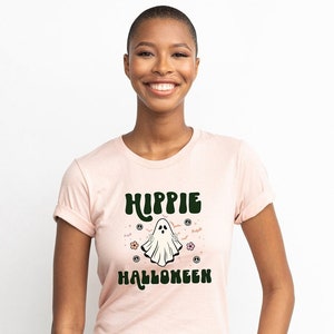 Hippie Halloween Shirt, Vintage Retro 70s tee, Groovy Ghost, Women&#39;s Fall Shirt, Halloween Sweatshirt, Spooky Ghost Retro Design