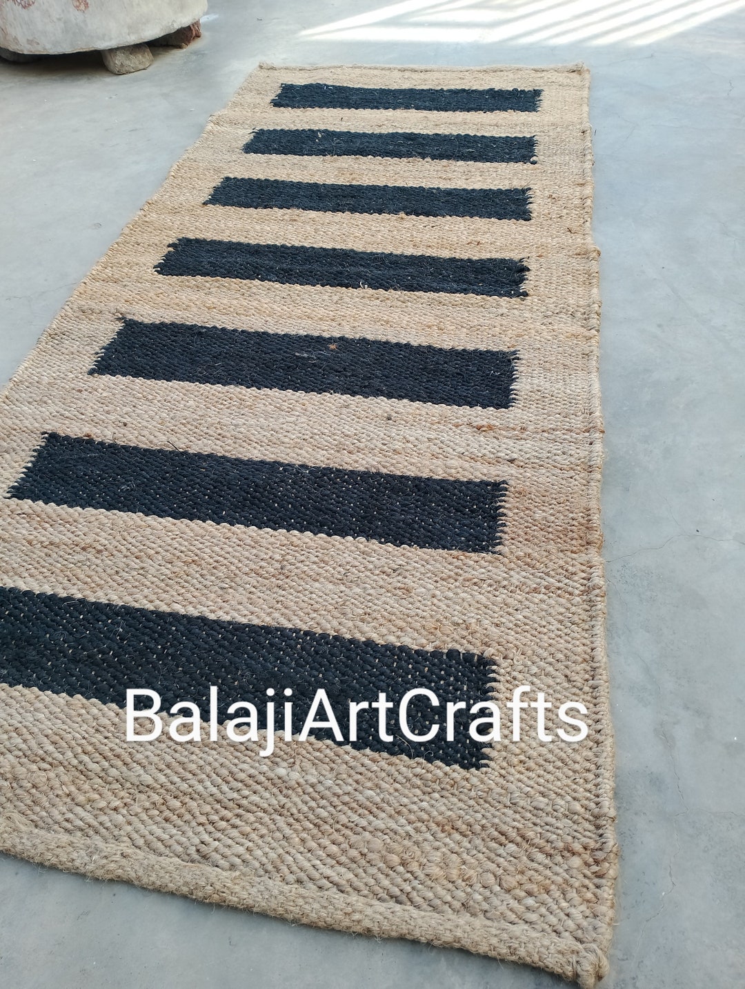 Patterned Jute Stair Runner Jute Hallway Runner Custom Stair Etsy