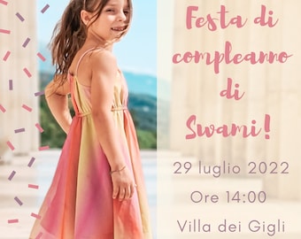 Birthday invitation for little girl, party invitation whatsapp party invitation story invitation party facebook party