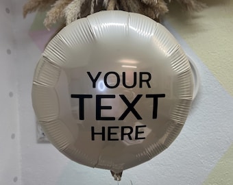 Rundballon Creme Satin mit Wunschtext Geschenkidee Überraschung von Almate Shop, Ballon mit Inschrift personalisiert