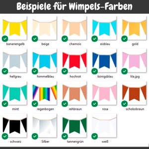 Wimpelkette mit Wunschtext Personalisierte Girlande mit Inschrift Namensbanner Kinderzimmer als Geschenkidee Überraschung für jeden Anlass Bild 4