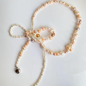 Irregular Keshi Pearl Strand Necklace with Multiple Styling Options, Rainbow Baroque Long Beads in Raw Style, Sterling Silver, IN STOCK