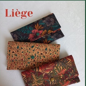 Pouch, cotton-lined cork purse, cork glasses case, pencil case, mini pouch,