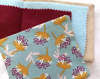 Sewing needle case, needle wallet, needle storage pouch, sewing needle holder, embroidery pouch. Light blue.