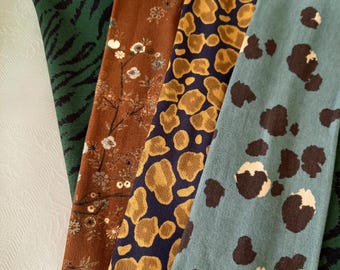 Women's hairband, headband, viscose jersey - Dark green, brown.