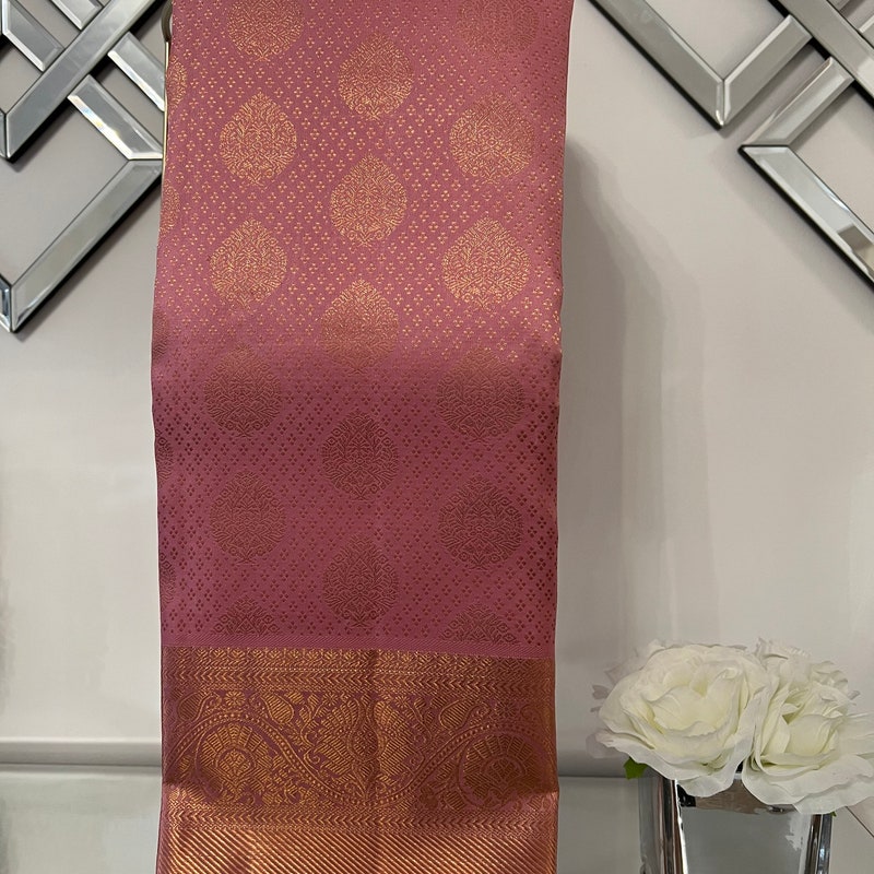 Kanchipuram Pure Cotton x Copper zari saree - Earthy hues main image 1