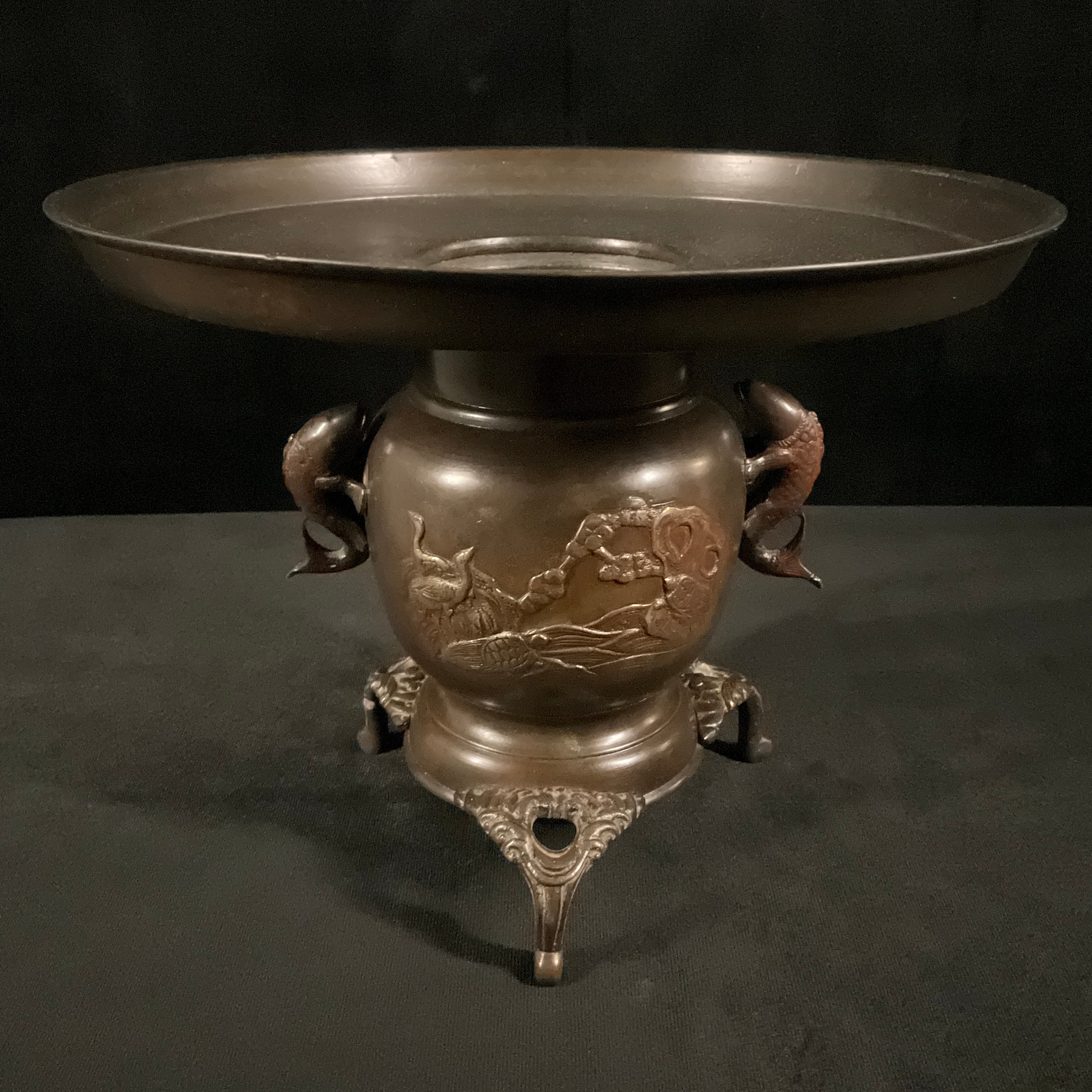 Antique Early 20th C. Japanese Bronze Usubata Ikebana Vase Etsy