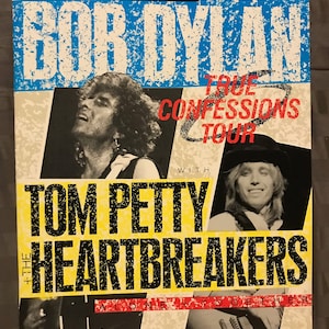 Vintage Bob Dylan/Tom Petty And The Heartbreakers True Confessions Tour Book, Christmas Gift, Concert Memorabilia, Music Memorabilia
