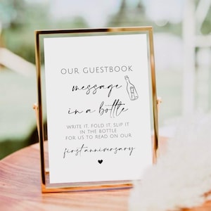 Message In a Bottle Sign, Wedding Message in a Jar Guestbook, Jar Bottle Guest Book, Wedding Guest Sign In Book Template, Our Guestbook
