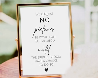 We Request No Pictures Sign, No Pictures On Social Media Sign, Wedding No Pictures Sign, Wedding No Photos Sign, Unplugged Ceremony