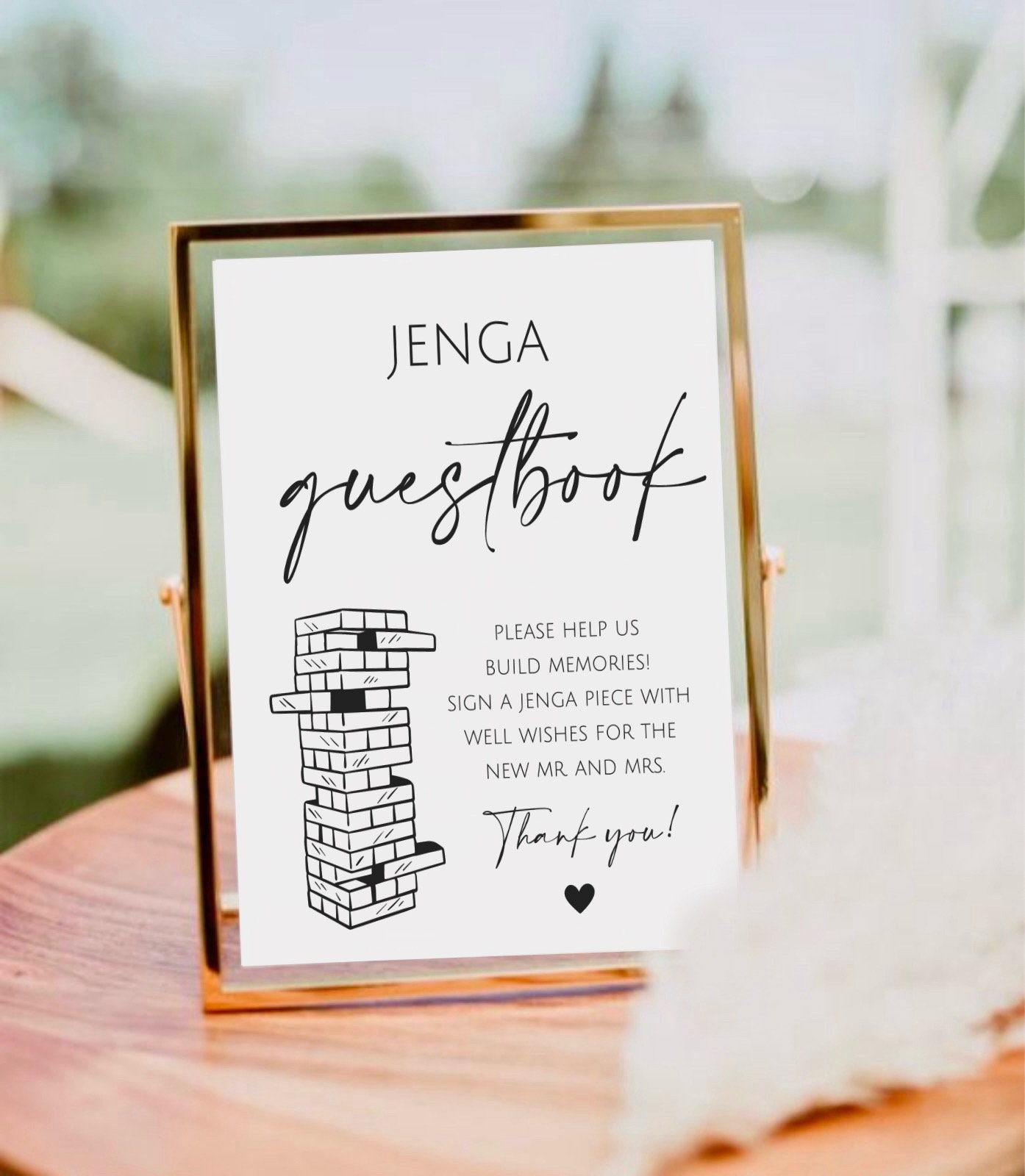 Jenga Guestbook Sign, Wedding Guest Book Sign, Printable Jenga Guestbook Template, Help Us Build Memories Sign, Guest Sign in Book Signage - Etsy