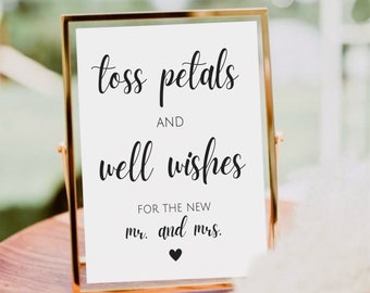 Petal Toss Send Off Sign, Wedding Petal Toss Sign, Petal Toss Sign, Newlyweds Send Off Sign, Wedding Well Wishes Sign, Wedding Send Off