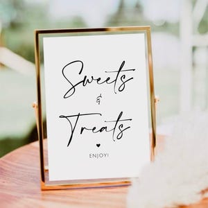 Sweets and Treats Sign, Sweets Sign, Treats Sign, Minimalist Wedding Sweets And Treats Table Sign, Bridal Baby Shower, Printable Dessert Bar