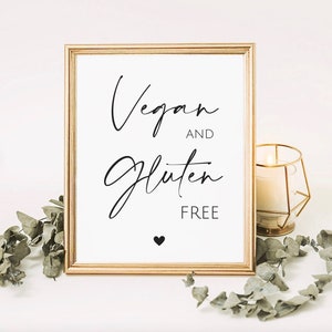 Vegan and Gluten Free Sign, Vegan and Gluten Free Cake, Wedding Table ...