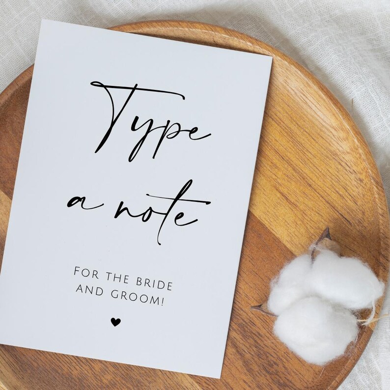 Write A Note Sign Example Minimalist Type A Note Sign, Wedding Guestbook, Printable Wedding Table ...
