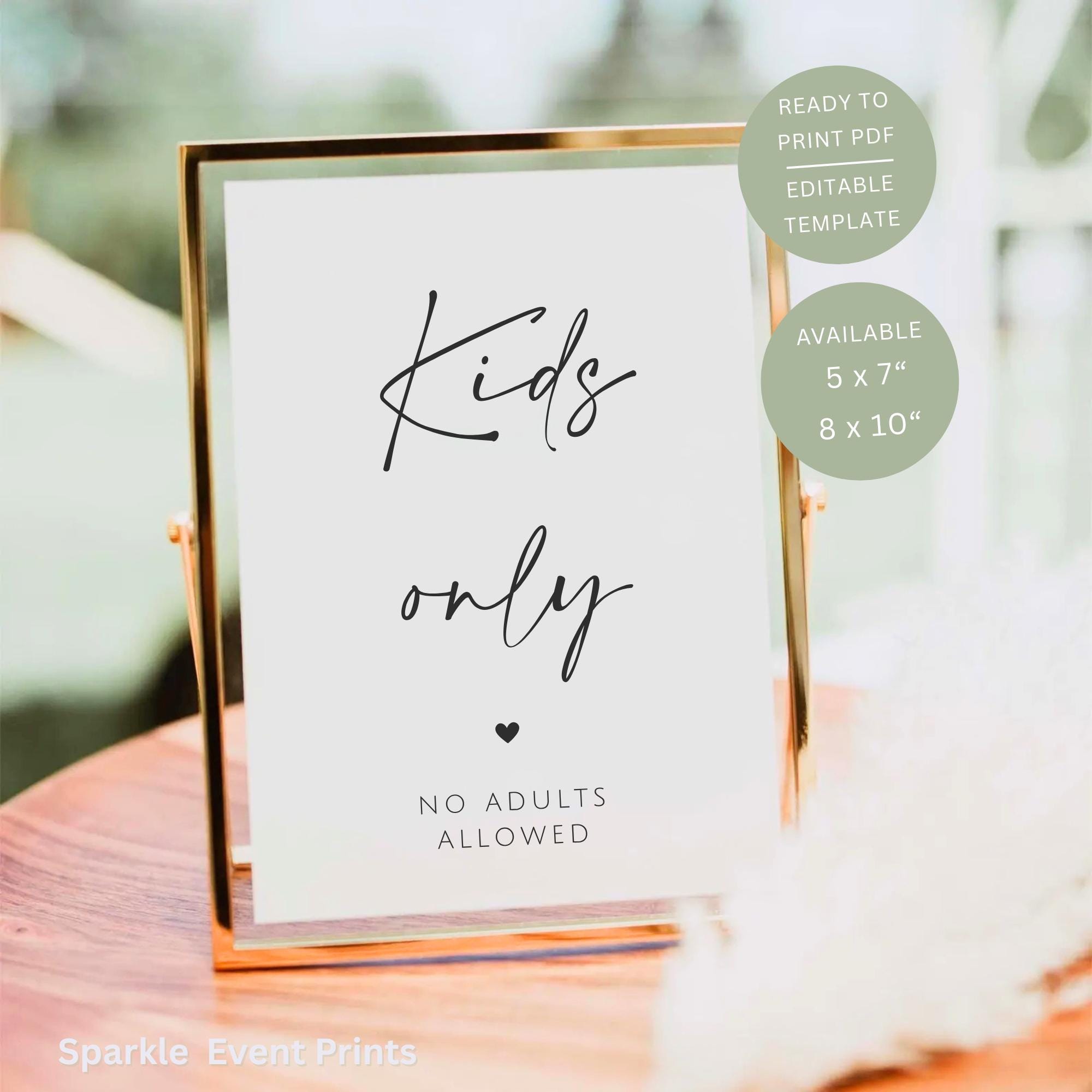 Kids Only Sign Printable