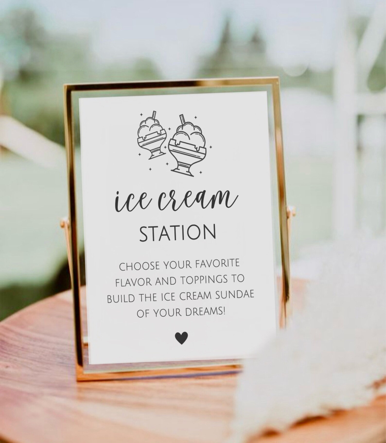 Ice Cream Bar Sign, Wedding Ice Cream Station Sign, Printable Bridal ...