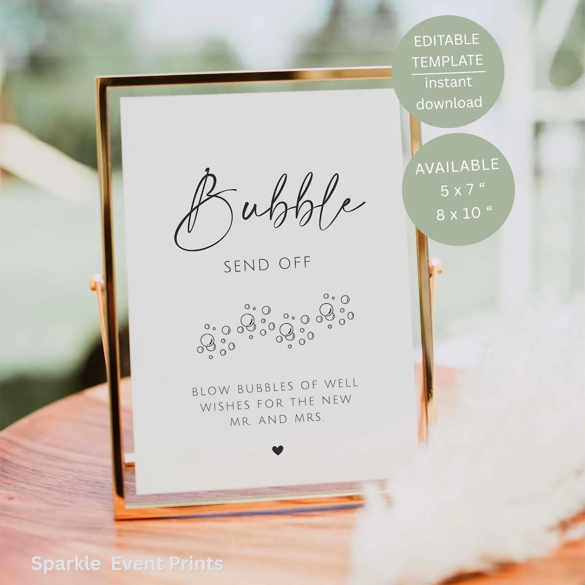 Send Off Vector Minimalist Bubble Send off Sign, Printable Wedding Newlywed Sendoff ...