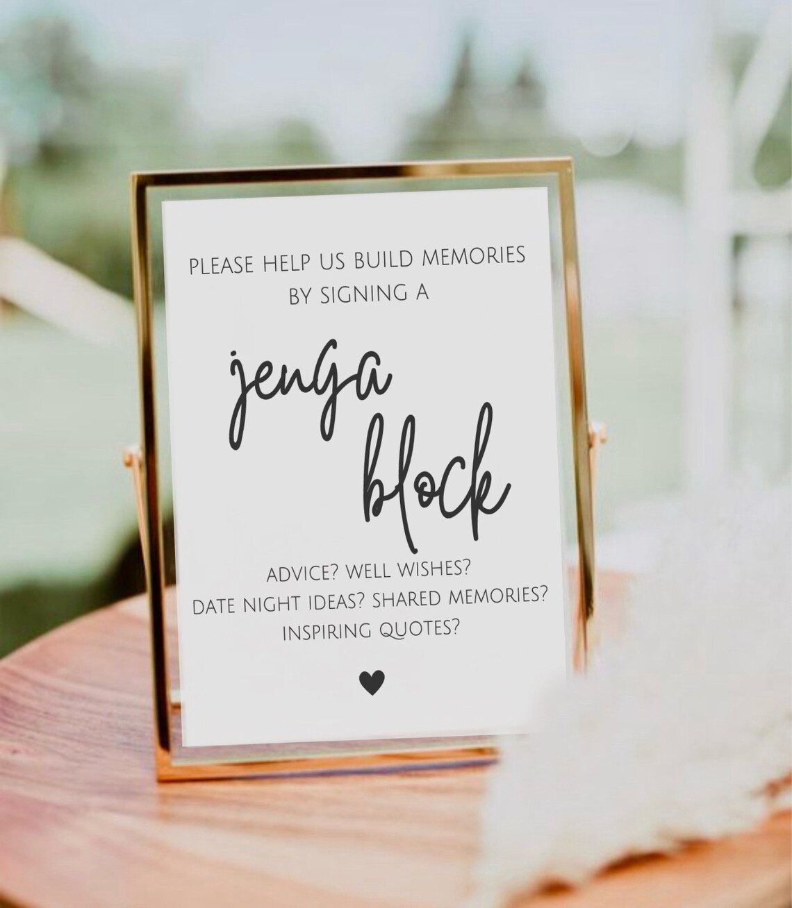 Wedding Jenga Guestbook Sign, Guest Book Wedding Sign, Printable Jenga ...