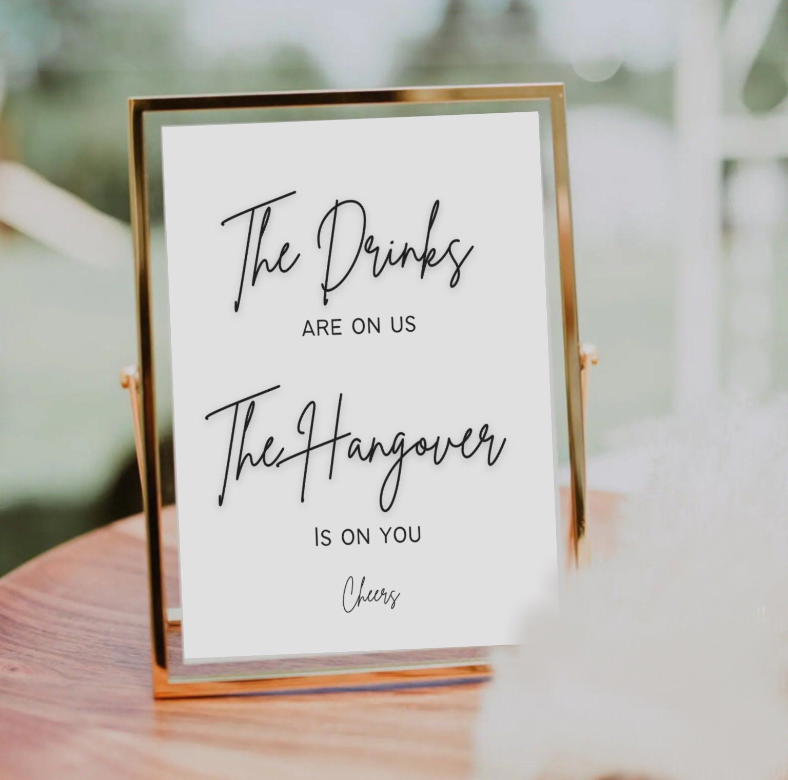 The Drinks Are on Us the Hangover is on You Table Sign Modern - Etsy