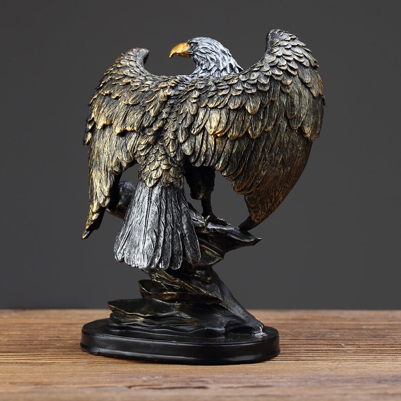 Resin Eagle Statue Sculpture Collectible Figurines Desk Etsy