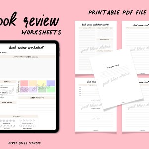 Feuilles de travail de révision de livre / Planificateur imprimable