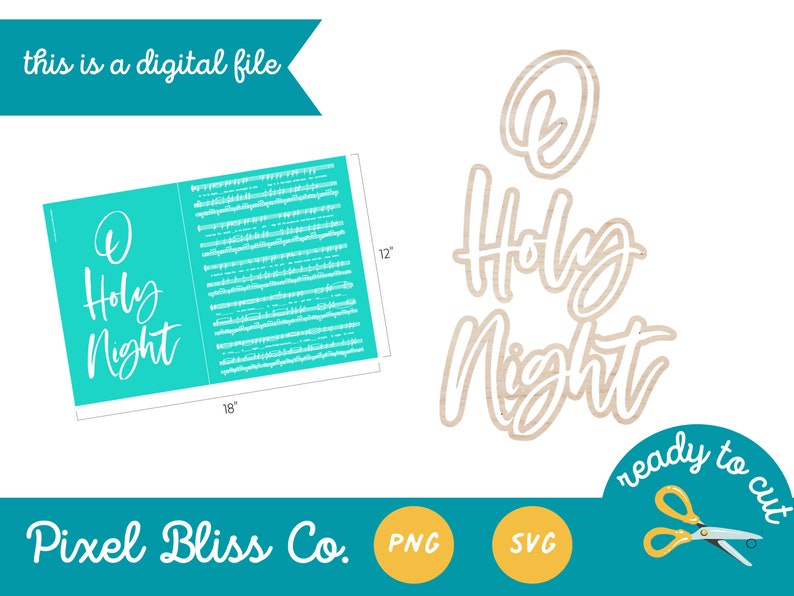 Chalk Couture Oh Holy Night Wood Cutout SVG / Laser Ready / Etsy