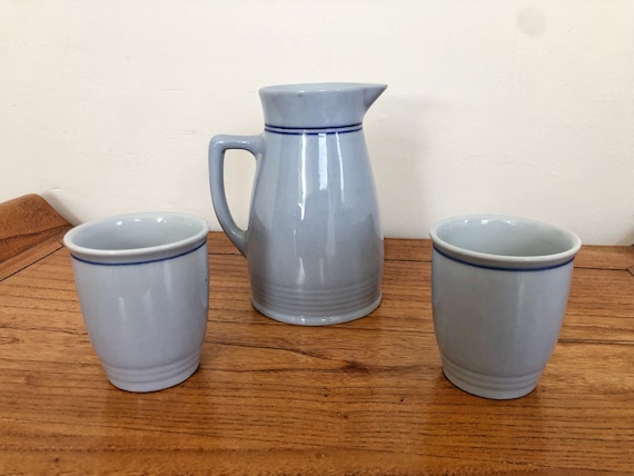 Juego de tetera y dos tazas de porcelana Lilian antigua/vintage (austríaca)