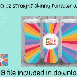 Thrift Store Vibes 20 oz sublimatie bekerverpakking | Vlooienmarkt en garageverkoop, esthetiek