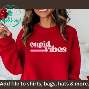 Archivo PNG de sublimación para el día de San Valentín con vibraciones de Cupido para hacer camisetas, bolsos, tazas y bonitos regalos navideños