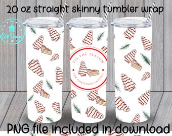 Emballage festif pour gobelet à sublimation pour goûter - 20 oz, design fin et droit des fêtes
