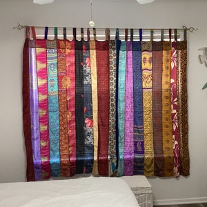 Recycled sari curtain drape