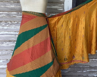 Sari wrap skirt goddess mini