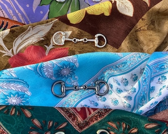 Silk blend wild rag with horse bit slide