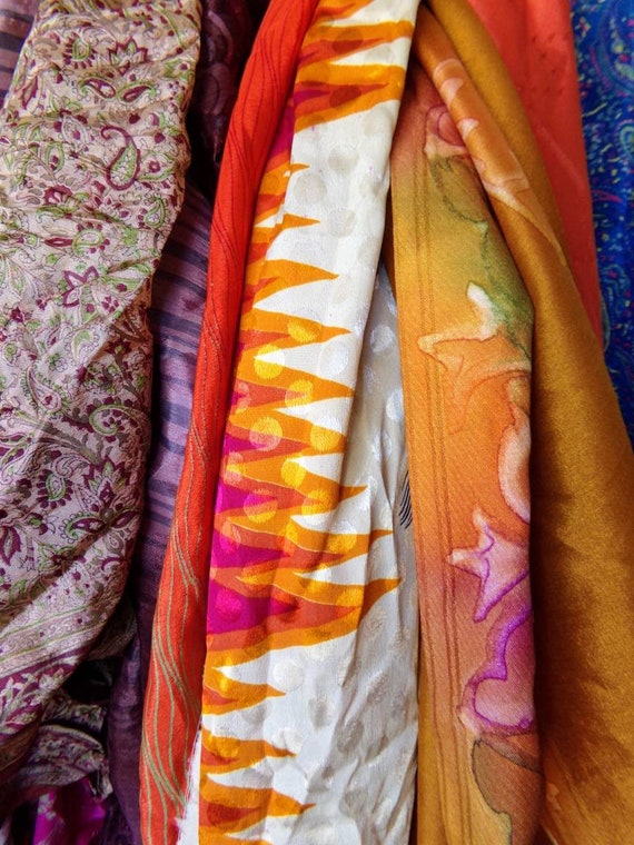 Sari Silk Fabric Scrap Remnants Etsy