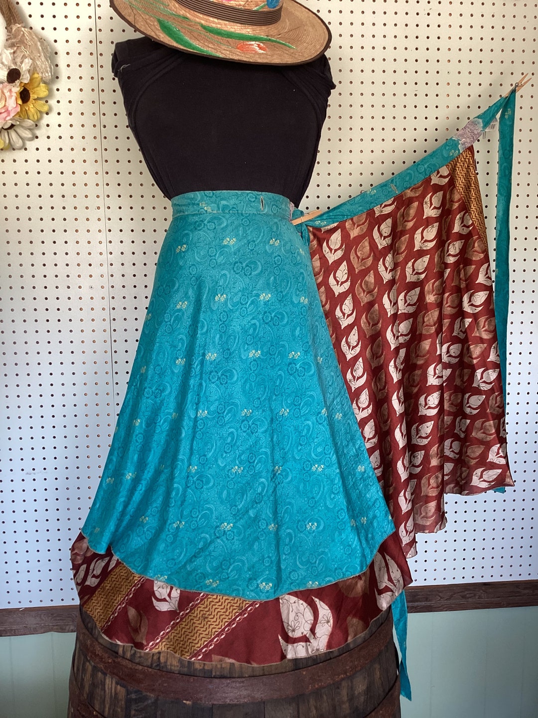 Sari Wrap Skirt Regular Tea - Etsy