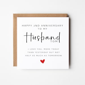 Anniversary Card for Husband. Happy Anniversary card for partner, love husband anniversary card.