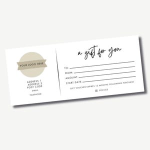 Vales de regalo comerciales impresos / Certificados de regalo para pequeñas empresas / Tarjetas de regalo para empresas / Solo para ti