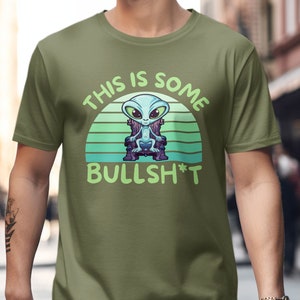 Camiseta de astronauta alienígena con tema de los años 90, camiseta alienígena nerd científica, camisa alienígena divertida, regalo divertido vintage para él