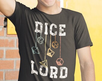 DnD Dice Shirt for Dungeon Master, D20 Gift Tee for Nerd, Dice Lord D and D Shirt, D&D Apparel