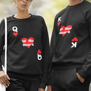 Felpe Abbinate Fidanzati Felpa Coppia King Queen Maglione Con