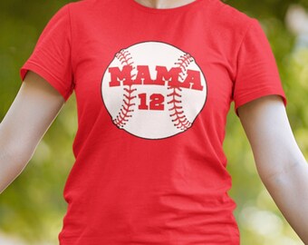 Personalized Baseball Mama Shirt, Custom Baseball Dad shirt, Personalized game day shirt