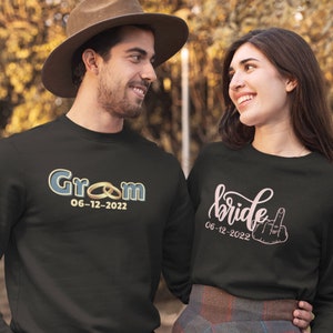 Sudaderas personalizadas para el Sr. y la Sra., Sudadera personalizada para novios a juego, Regalo para recién casados, Regalos de luna de miel