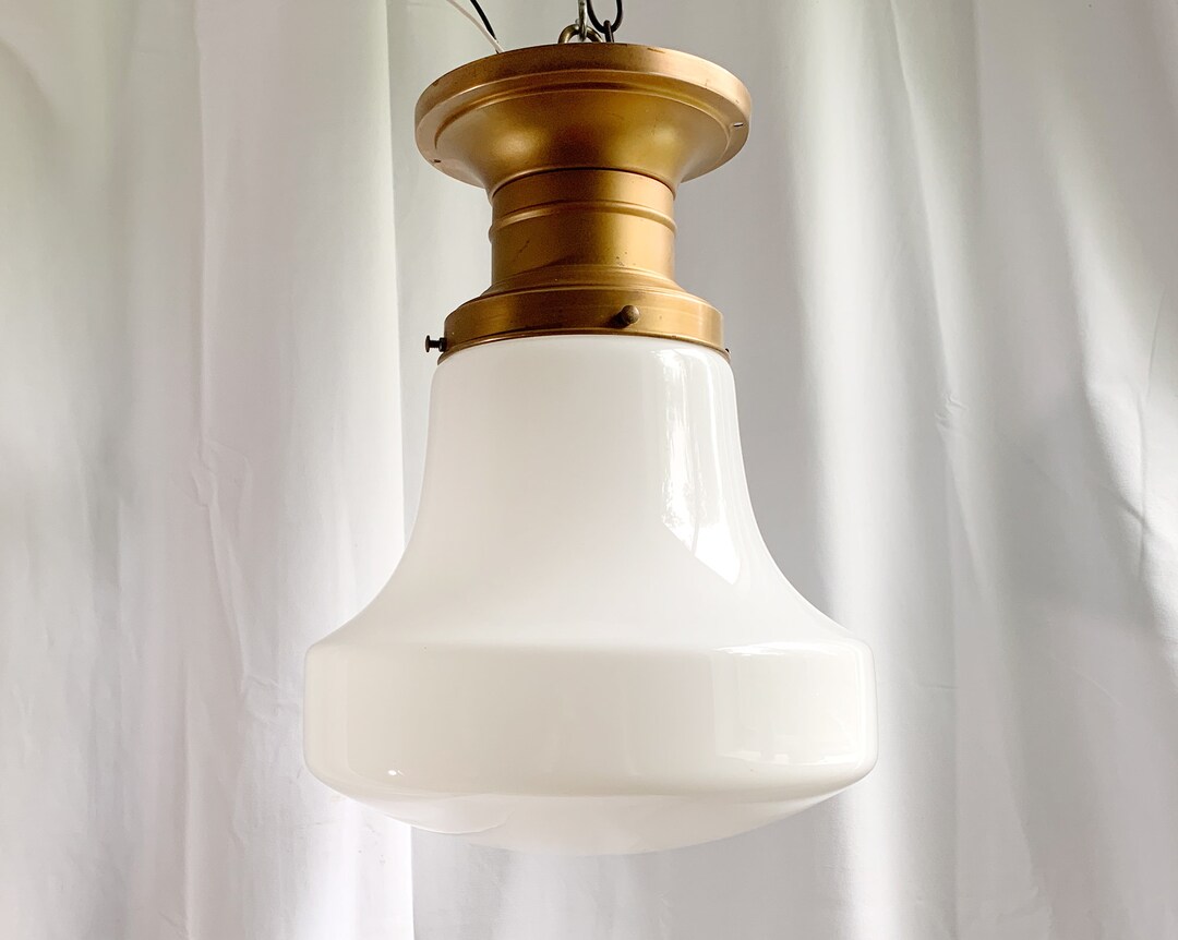 1920s Antique Large Copper School House Light Fixture *rewired* - Etsy