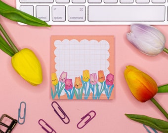 Tulip Mini Memo pad | Cute Memo Pad | Kawaii Flowers | Kawaii Stationery | Notepad | cute Stationery