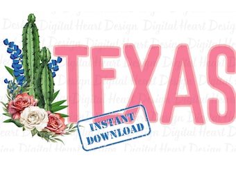 Texas Western Png Sublimation Design Download, Texas Mädchen Png, Western Texas Png, Texas State Png, Texas Liebe Png, Kaktus Bluebonnets Png