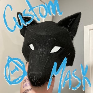 Custom Therian Mask (Canine Variation) --- Wolf Mask, Therian Mask, Custom Therian Gear