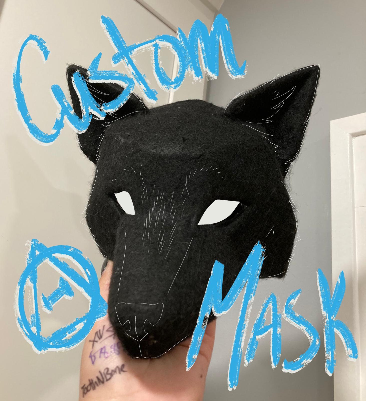 Custom Painted Therian Masks, With Optional Side Fur, Mesh Eyes