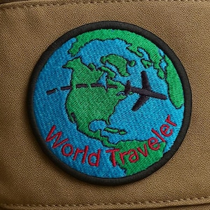 Travel Patch, World Travel Patch, World Traveler Patch, Earth Patch, Globe Patch